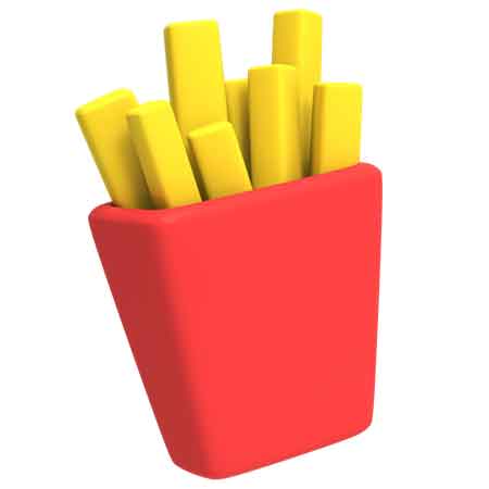 French Fries 3D Illustration Icon