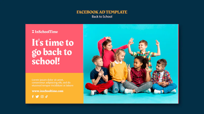 Back to school social media promo template